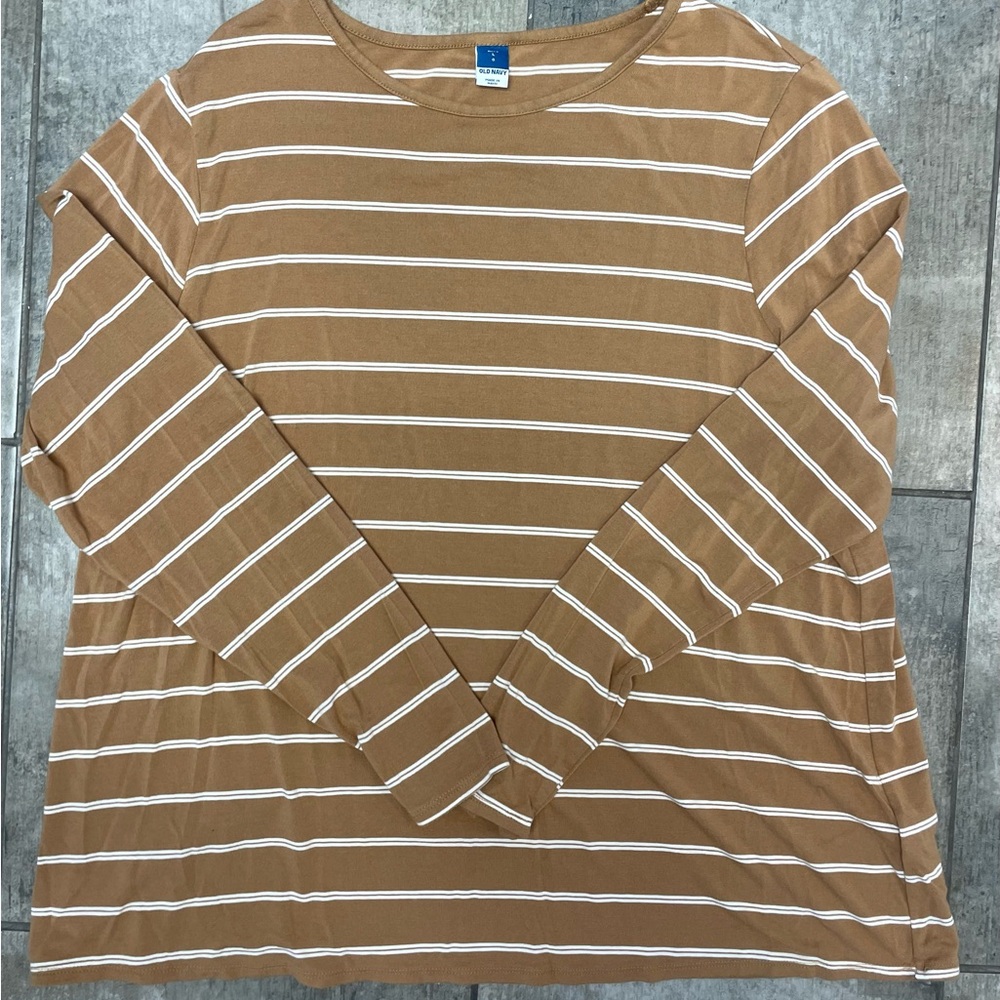 Old Navy Brown Striped Women's Top